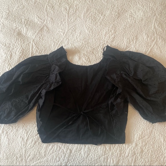 Black puff sleeves Zara top - Picture 2 of 4
